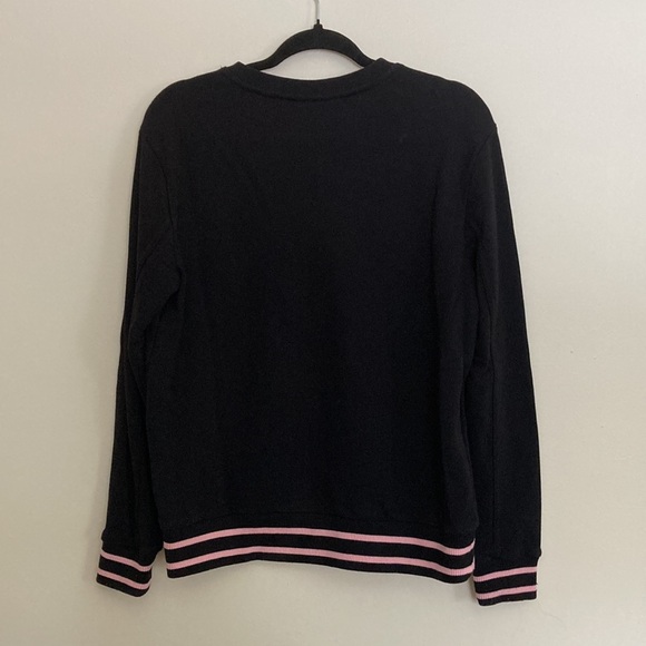 FILA Women's Black Sweater Colorful Pink Sweatshirt Long Sleeve Crewneck Top - Picture 3 of 8